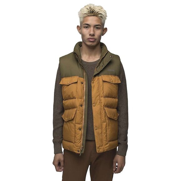 Prana Timber Trail Vest Peat Color Block Mens Medium Lightweight Water Resistant - Picture 1 of 1